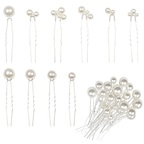 38 Pcs Wedding Pearl Hair Pins Bridal Hair Pieces Pearl Bobby Pins Elegant Pearl Rhinestones Hair Pins For Bride Bridesmaid Women Girls. #TOP22