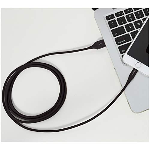 Image of AmazonBasics Apple Certified Lightning to USB Charge and Sync Cable, Advanced Collection, 6 Feet (1.8 Meters), Pack of 2 - Black