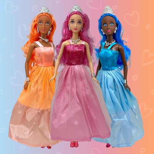 Set de 3 muñecas princesas para niñas de 3 a 12 años miniatura 4