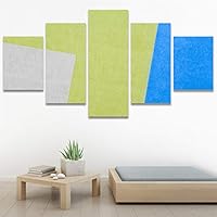 SIGNWIN 5 Panel Canvas Wall Art Modern Art Abstract Closeup Geometric Lights Mixed Media Modern Multicolor for Home Decorations Ready to Hang - 60