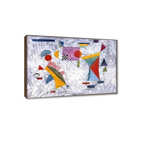 Tableaux Abstrait Kandinsky : Décoration Murale Salon Toile 20x30cm Cadre Bois