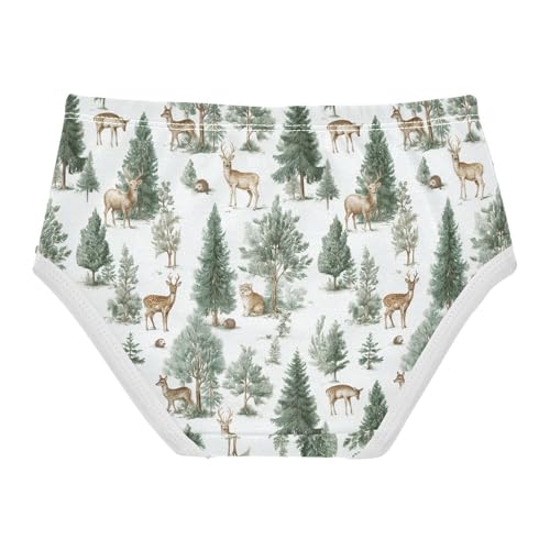 Girls Underwear Soft Cotton Deer Forest Kids Panties in Sizes 2/3t, 4t, 5t, 6 and 82