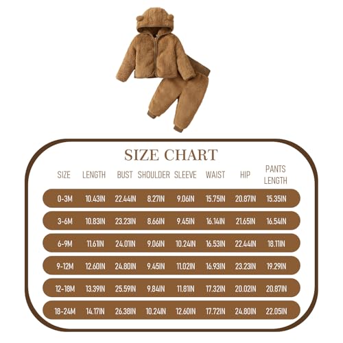 Sobowo Baby Boys Girls Winter Clothes Fleece Zip Up Hoodie Jacket Coat Ear Sweatshirt Pants Outwear Outfits 0-24 Months thumb #5