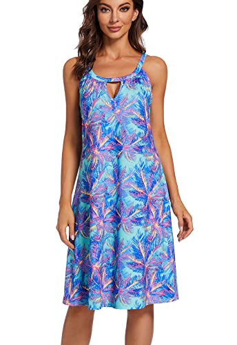 VALPEAKER Robe d'été décontractée sans manches pour femme, robe d...