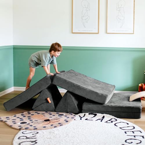 Image of Nugget - The Original Play Couch for Kids - Modular Foam Children's Sofa for Playroom, Imagination, & Creative Open Ended Play - Washable & Convertible Playroom Furniture, Harbor