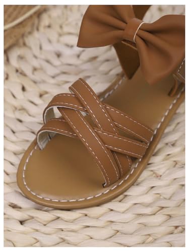 GORGLITTER Girl's Bow Criss Cross Sandals Strappy Open Toe Ankle Strap Summer Shoes3