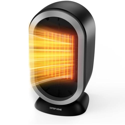 Space Heater, 1200W PTC Fast Heating Ceramic Room Small Heater, Two-Speed Portable Heater Fan with...