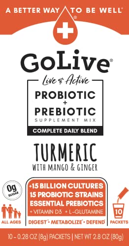 GOLIVE Turmeric Prebiotic and Probiotic, 0.28 OZ