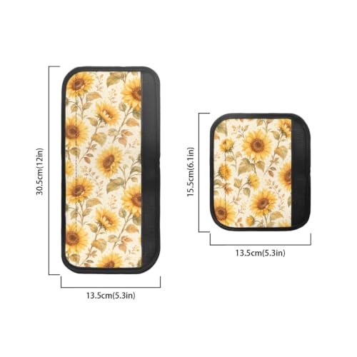 Image of Refrigerator Door Handle Covers Set of 6 Kitchen Electrical Appliances Handle Protector Anti-Slip Fridge Microwave Oven Home Accessories, Vintage Sunflower Pattern