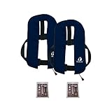 12skipper 2er-Sets Automatik-Rettungswesten 165N/300N ISO UML | versch. Varianten (Marineblau, 165N Classic + 2 Wartungskits)