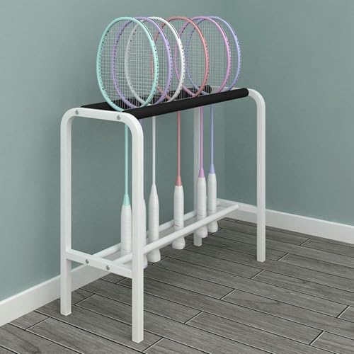 Soporte para raquetas de tenis HOME& blanco ideal para organizar patios y jardines 2