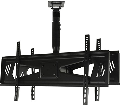 Displays 2Go Dual Sided Ceiling Tv Mount For 37" To 70" Flat Screen Monitors, Height Adjustable, Steel (Black) #TOP2