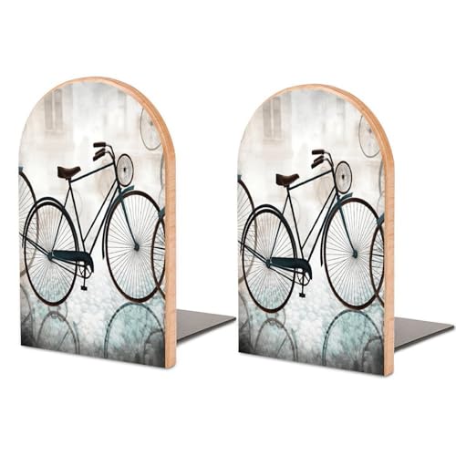 Sujetalibros resistente y elegante de madera con base estable 2