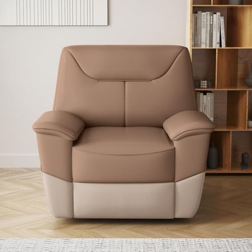 Image of Interio by Godrej Recliner, Nurest Manual 1 Seater Fabric Recliner with USB Port, 3-Years Warranty (Tan and Peanut)