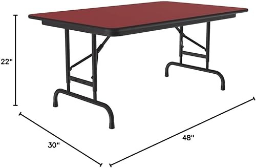 Miniatura 323 de Correll - Mesa plegable de altura ajustable y resistente, parte superior laminada de alta presión, fabricada en Estados Unidos, delantal de acero