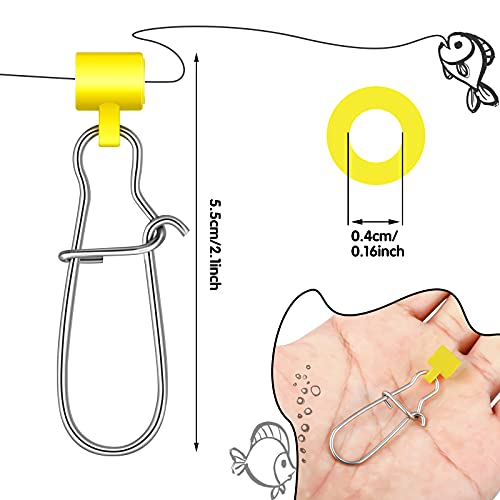 Sumind 50 Pcs Fishing Line Sinker Slides with Duo Lock Clip Hooked Yellow by Sumind - Used condition - Image 2