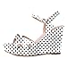 Eldof Wedge Heels for Women Open Toe Ankle Strap Platform High Heel Wedge Sandals Shoes for Women 4 Inches Patent Polka Dot US Size 7