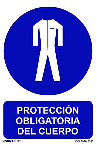 Normaluz Rd20012 - Señal Protección Obligatoria Del Cuerpo Pvc Glasspack 0,7Mm 21X30 Cm Con Cte, Ripci