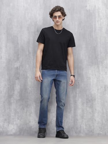 Image of WROGN Men's Cotton Stretch Jeans | Solid | Slim Fit