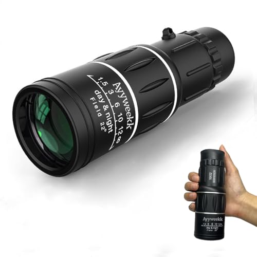 16X52 Monocular Telescope High Power HD Telescope for Adults with Dual Focus System, Waterproof Spotting Scope for Bird Watching Hunting Camping, Compact Travel Accessories