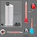 2 epoxy Resin Gun Barrels, 8 nozzles of 3 Different Specifications, with Gray Pistons, Suitable for 50ml/1.7oz AB Glue Gun (50ML-10:1)