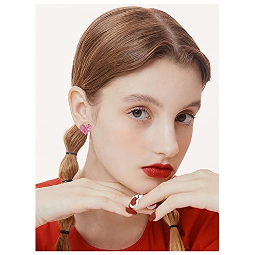 Cblued Lightweight Unique Acrylic Red Love Heart Stud Earrings For Women Wife Lover Statement Resin Jewelry Valentines Mothers Day Gifts thumb #4