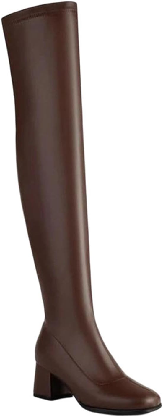 Women's Over-The-Knee Boots Modern Thigh High Design with A Comfortable Round Toe and A Stylish High Chunky Hoof Heel