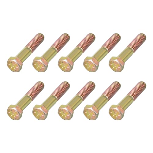 Image of METALLIXITY Hex Bolts (3 /8-16x1-3 /4) 25Pcs, Carbon Steel Zinc Plated Partial Threaded, Coarse Thread UNC Hex Head Screw Bolt - for Furniture Repair, Yellow