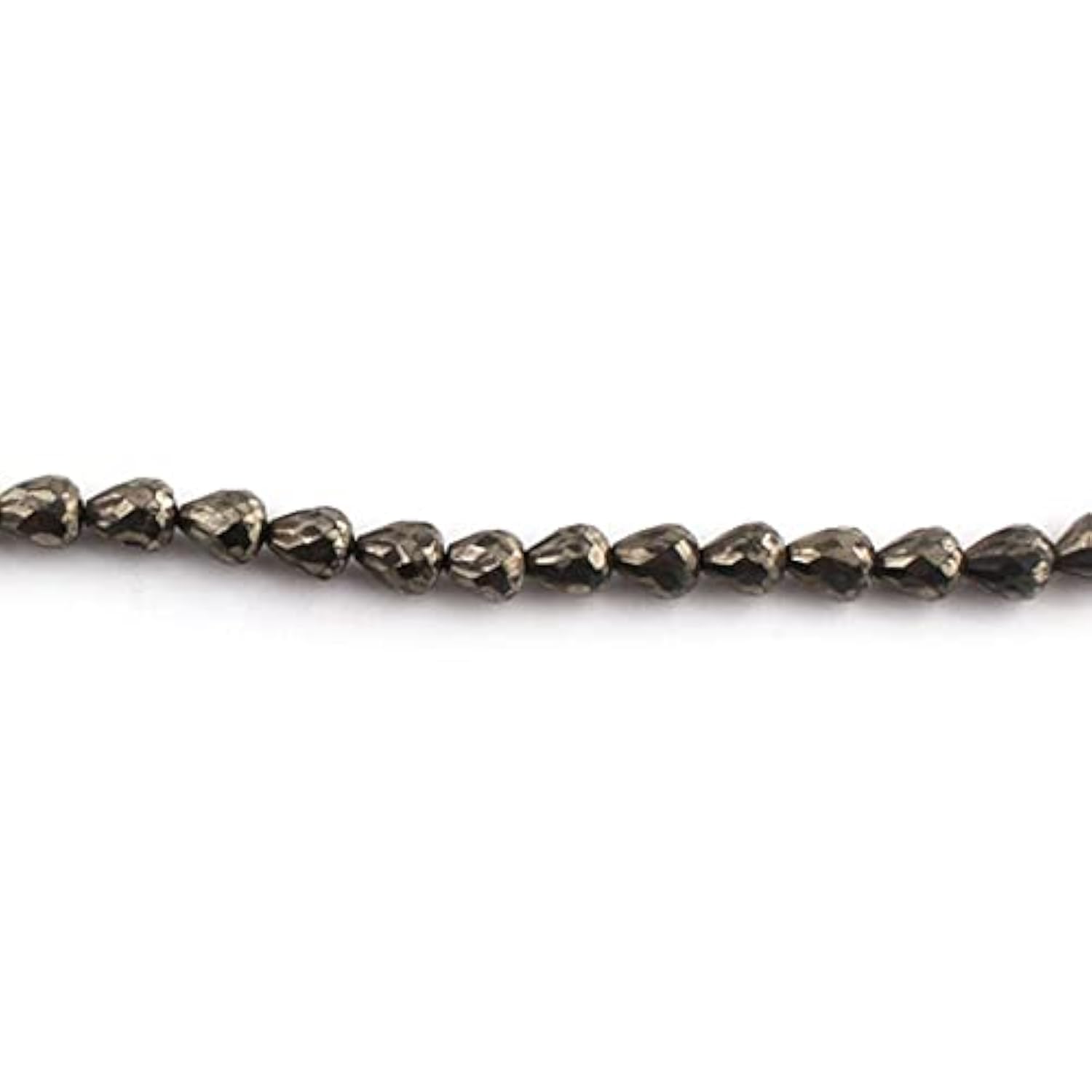 Pyrite naturelle briolette percée au centre pour réussir facilement vos colliers en pierres