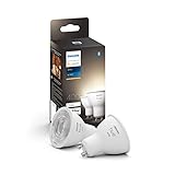 Philips Hue Spot 2-Pack - GU10 - Duurzame LED Verlichting - Smart Lamp - Warm-Wit Licht - Dimbaar - Verbind met Bluetooth of Hue Bridge - Werkt met Alexa en Google Home