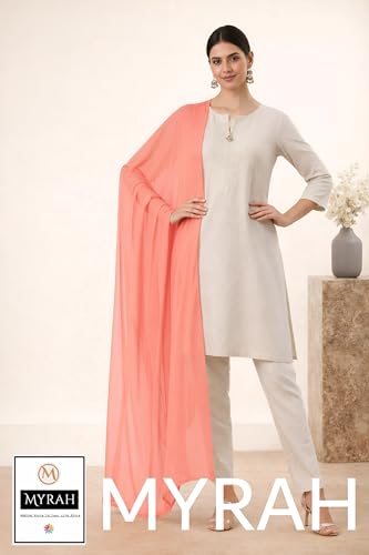 Image of MYRAH Chiffon Solid Casual Daily Use Dupatta For Women's & Girls Length - 2.50 Meter