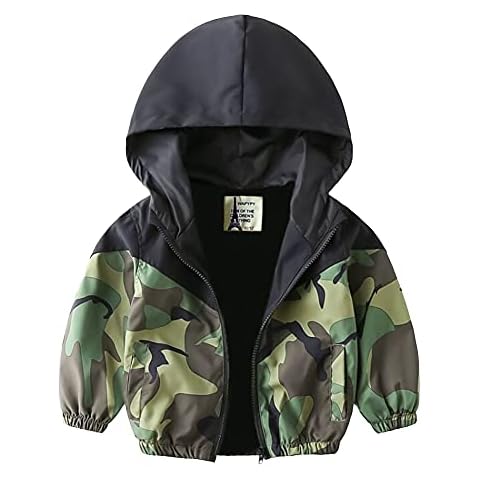 Volunboy Niños Chaqueta Cortavientos, Bebe Impresión Abrigos Prueba Viento Cazadora Cover