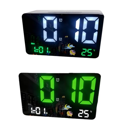 Reloj digital enchufable con temperatura constante contra fallos de pila 6