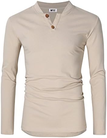 KUULEE Men's Long Sleeve Raglan Henley Jersey Hoodie Shirt