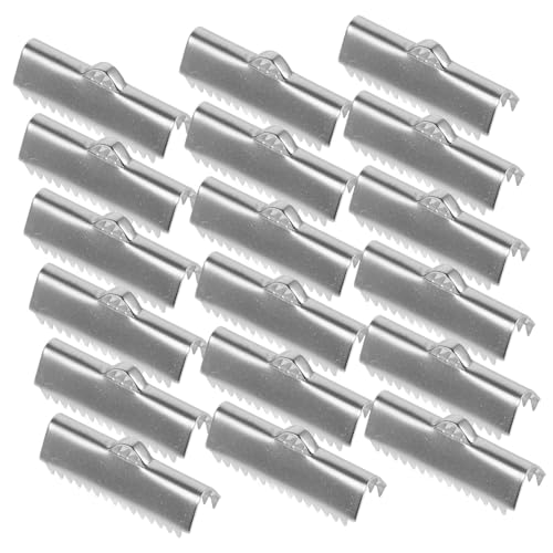 CIMAXIC 20pcs Metal Cord Clamps Tooth Cap Jewelry Making Leather Cord Wrapping Fasteners and Stylish Jewelry Findings