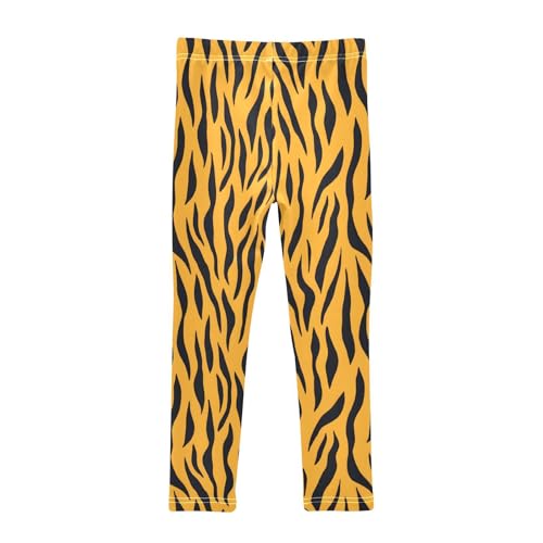 Tiger Skin Print Girls Leggings Ultra Soft Compression Yoga Gym Pants for Kids 4-10T2