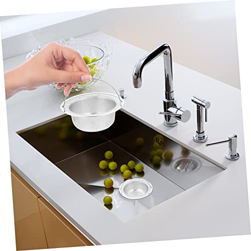 Colador de fregadero de acero inoxidable con mango miniatura 4