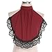 Jugaoge Elegant Fake Collar with Patchwork Lace Women's Detachable Neckline Accessory for Stage and Retro Fashion Burgundy One Size
