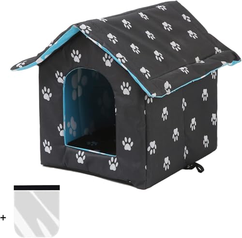 MUYYIKA Katzenhaus Für Draußen Winterfest Wasserdicht Wetterfester Katzenhöhle Haustierhaus, Weich Warm Haustierhaus Outdoor Hundehöhle Mit Abnehmbarem Kissen Für Hund Katze
