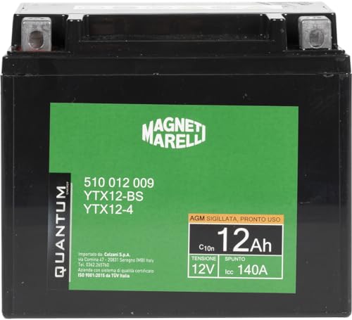 Batteria Quantum-Marelli 10Ah Agm C/Acido-S/Manutenzione