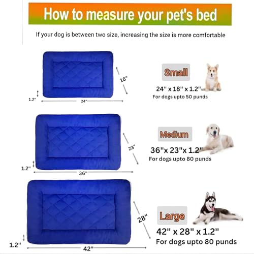 Image of Dog Bed Mat for Dogs & Cats | Soft, Washable, Lightweight & Waterproof Pet Cushion | Durable, Anti-Slip, Reversible Sleeping Mat for Large Pets (36 x 23 Inch, Red)
