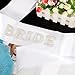 KICOSY White Pearl Bride Sash Bride to Be Gifts Bachelorette Party Sash Engagement Party Decorations Bachelorette Outfit for Bride Bridal Shower Decorations
