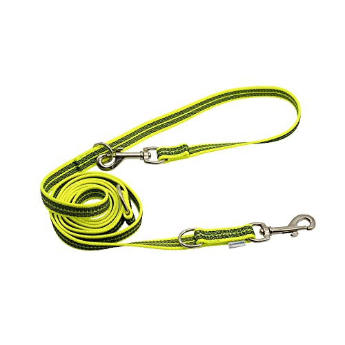 Gummierte Leine, 3-Fach verstellbar - neon gelb, 230 cm (2,3 m)