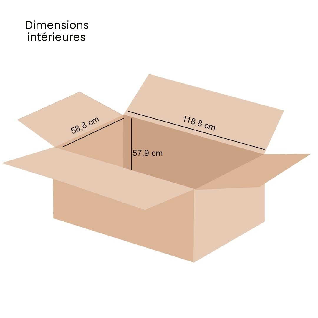 karton-billiger | Carton DHL 120 x 60 x 60 cm Carton d'expédition à double cannelure Carton pliable Boîte d'expédition Rainure verticale 1200 x 600 x 600 mm | 1 pièce