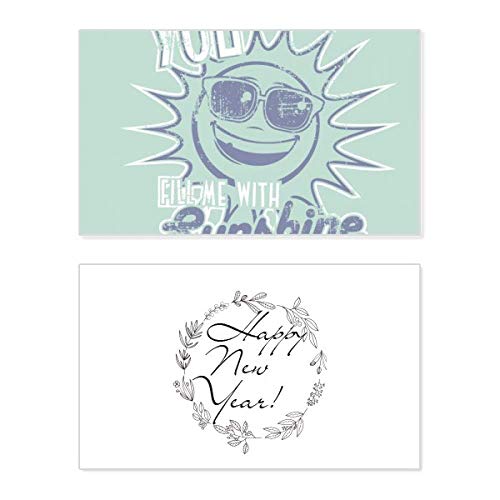Tarjeta conmemorativa Blue Sun de Año Nuevo con sofisticado acabado estilo cristal brillante