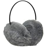 [ムーンバット] estaa (エスタ) イヤマフ イヤーマフ 防寒 大人 フェイクファー イヤーマフラー レディース ふわふわ 細アーム 防風 耳当て 耳あて 耳カバー 60058 グレー