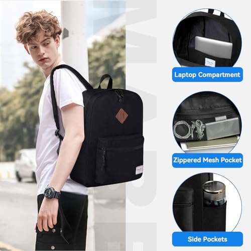 Backpack for School,ChaseChic Lightweight Water Resistant Daypack Bookbag Men Women/College/High School Teen Boys Girls Black3