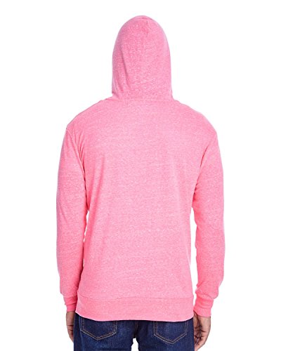 Threadfast Apparel Unisex Triblend Full-Zip Light Hoodie L NEON PINK TRIBLD3
