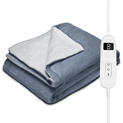 Lukasa Heizdecke Elektrische, 130 * 180cm Waschbare Kuschelheizdecke mit 9 Heizstufen und Schnellheizung mit Abschaltautomatik Überhitzungsschutz für Heimgebrauch Büronutzung Cover