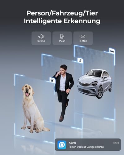 Reolink 4K Wi-Fi 6 Überwachungskamera Aussen, IK10 Vandalismusgeschützt, Farbnachtsicht, Personen-/Fahrzeug-/Tiererkennung, Zwei-Wege-Audio, Ohne PT, RLC-840WA 6